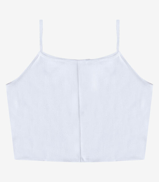 Blusa de Alça Feminina Tecido Henera Infinita Cor Branco