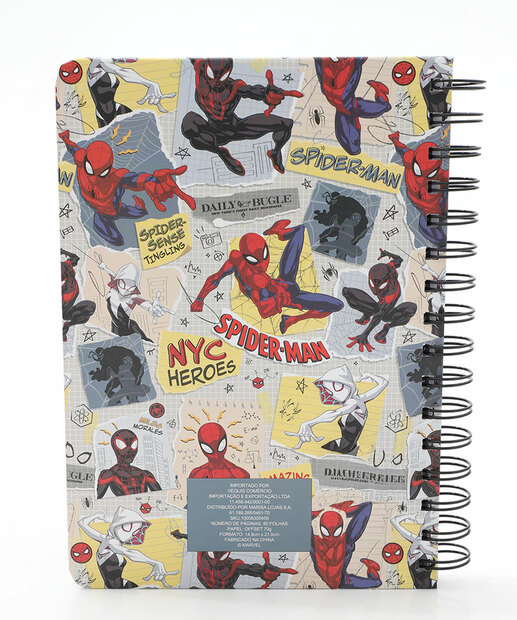 Caderneta Anotações Homem Aranha Marvel Branco