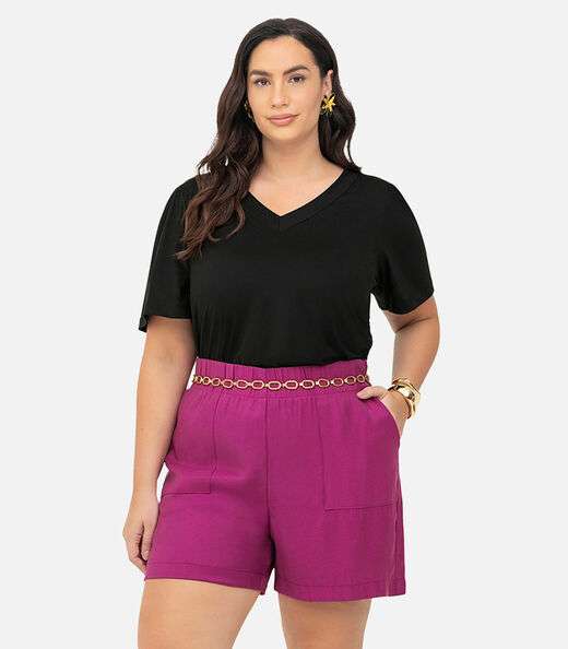 Image_Shorts Tecido Favo Plus Size Secret Glam Roxo