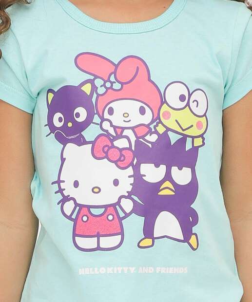 Blusa Infantil Estampa Hello Kitty Sanrio Tam 4 a 10