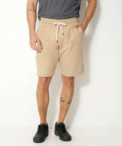 Bermuda Masculina Moletinho Bolsos Amarração 
