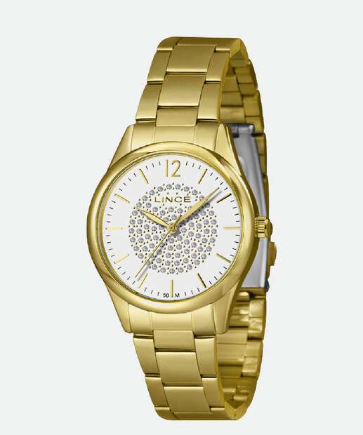 Kit Relógio Feminino Strass Lince LRGJ155L36KBO8B2KX