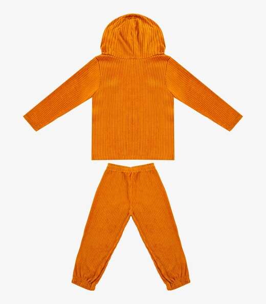 Conjunto Infantil  Blusão com Capuz e Calça Select Marrom