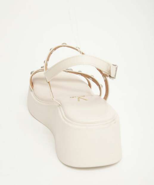 Sandália Feminina Flatform Strass Vizzano 
