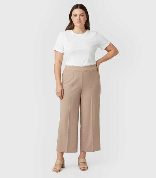 Image_Calça Feminina Pantalona Plus Size Renaluci Bege