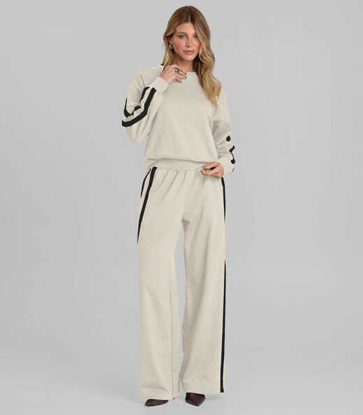 Moletom Feminino Em Molecotton Peluciado Dianna Bege
