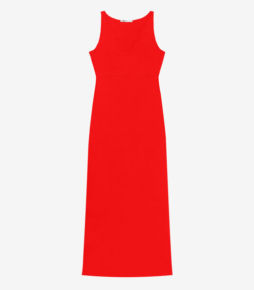 Vestido Feminino Longo Visco Maquinetada Endless Laranja