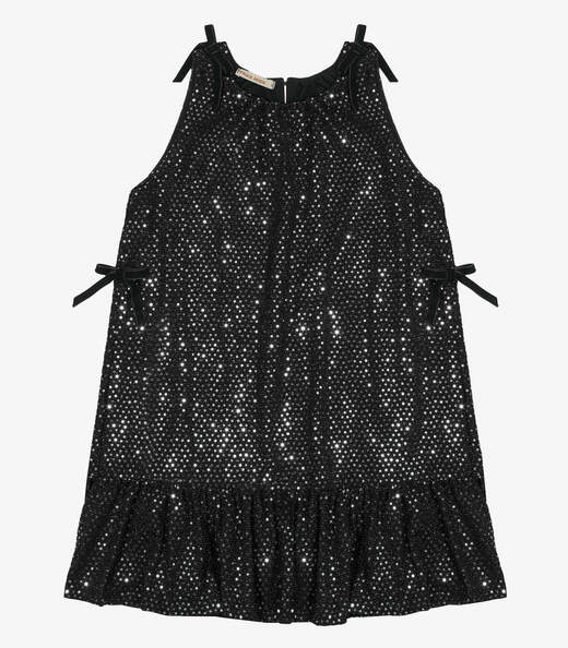 Vestido Infantil Em Lantejoula Trick Nick Preto