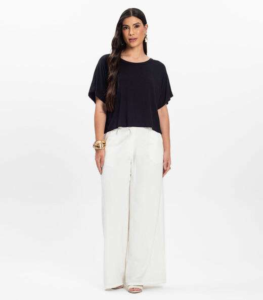 Blusa Feminina com Manga Morcego Rovitex Preto