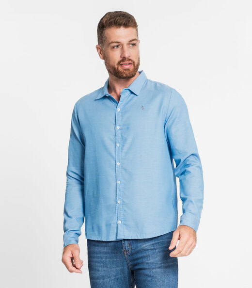 Image_Camisa Manga Longa Fio Tinto Diametro Azul