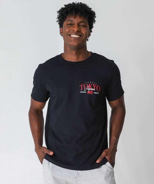 Camiseta Masculina Estampada Marisa Preto