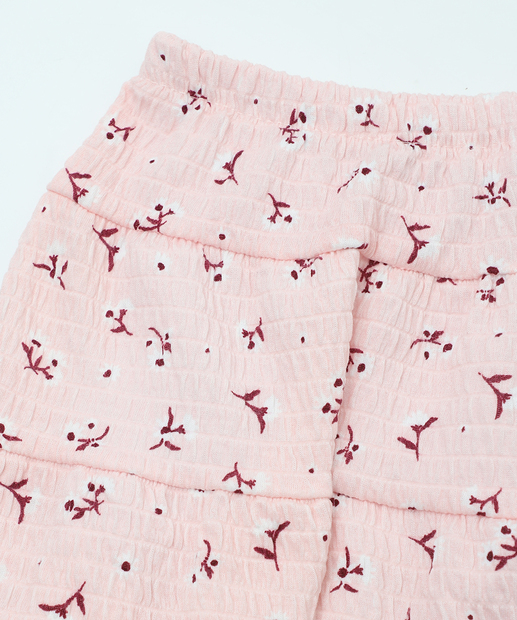 Saia Infantil Feminina Estampada Marisa Rosa Tam 1 a 3