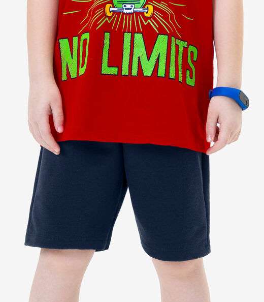 Conjunto Infantil Camiseta Com Bermuda Rovi Kids Vermelho