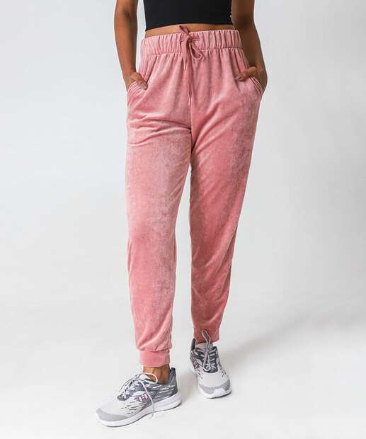 Calça Jogger Plush Feminina Fitness Marisa Rosa
