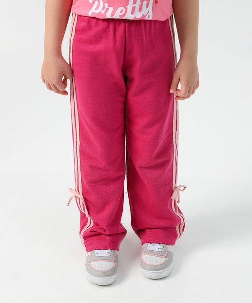 Calça Moletom Wide Leg Infantil Marisa Tam 4 a 10 Rosa