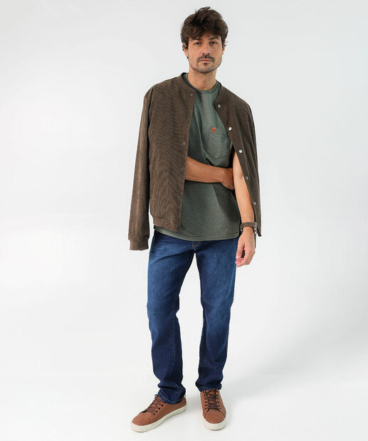 Camiseta Masculina Básica Bolso Mescla Marisa Verde