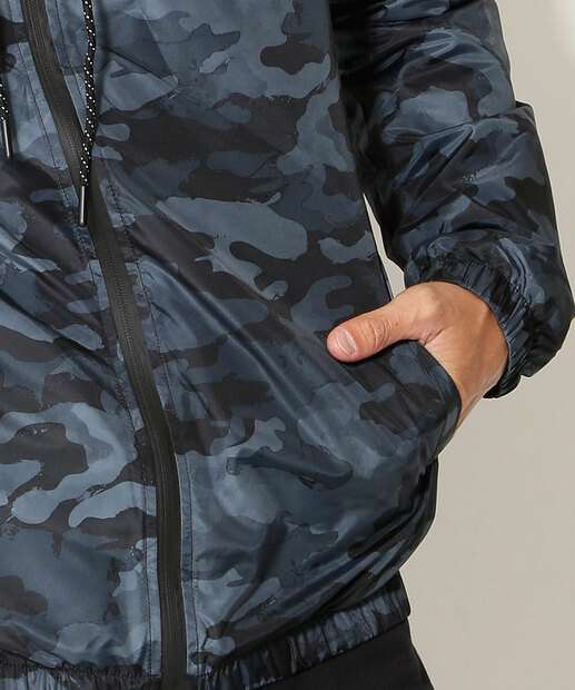Casaco Masculino Corta Vento Camuflado Capuz MR