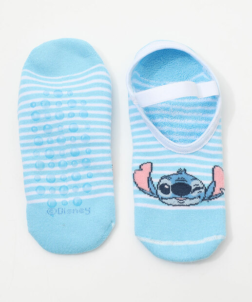 Image_Meia Sapatilha Feminina Antiderrapante Stitch Disney Azul