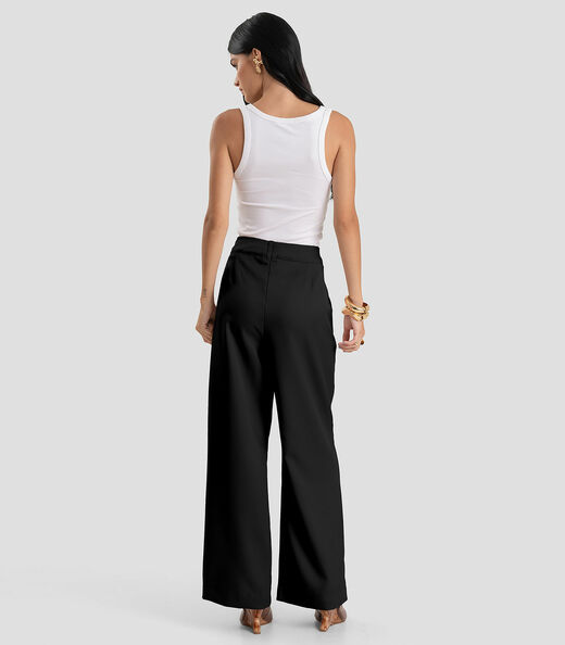 Calça Feminina Pantalona em Tecido Dianna Preto