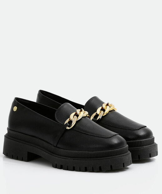 Mocassim Loafer Feminino Tratorado Corrente Via Uno 