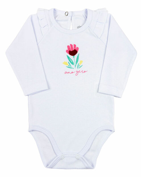 Kit Body Bebê Menina Manga Longa Suedine Algodão Fio Egípcio Liso e Estampado e