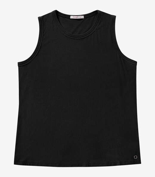 Regata Feminina Plus Size Secret Glam Preto