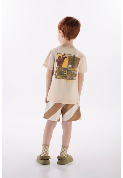 Conjunto Menino Camiseta e Short Três e Já