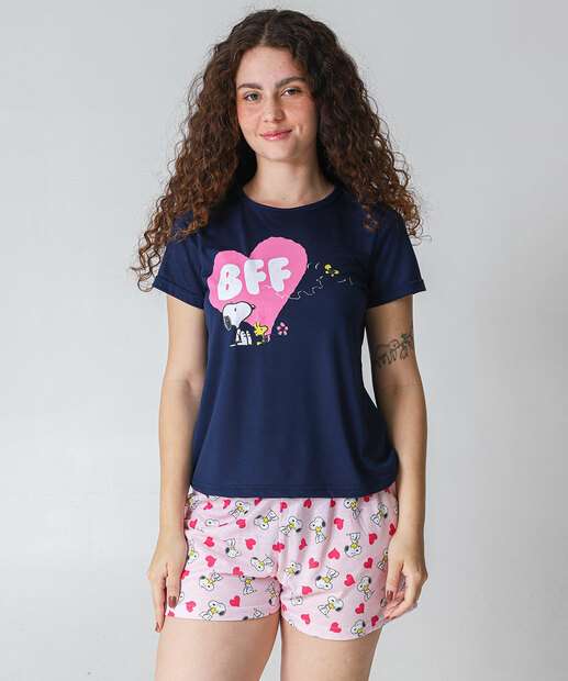 Image_Pijama Feminino Estampa Snoopy Azul