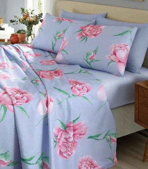 Jogo De Cama King 4 Peças Lar E Lazer Azul