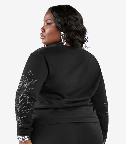 Blusão Moletom Feminino Plus Size Secret Glam Preto