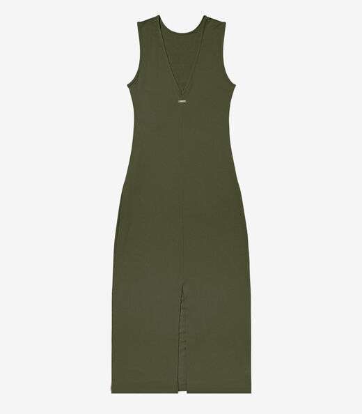 Vestido Midi em Molecotton de Viscose Rovitex Verde