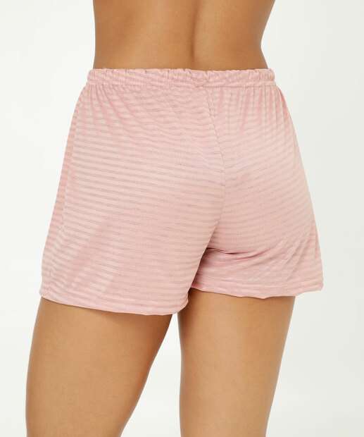 Pijama Feminino Listrado Frase Manga Curta Marisa