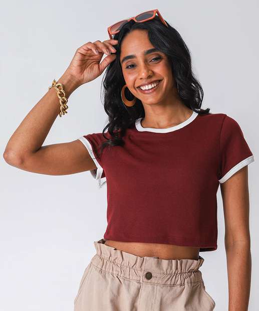 Image_Blusa Cropped Feminina Canelada Marisa Vinho
