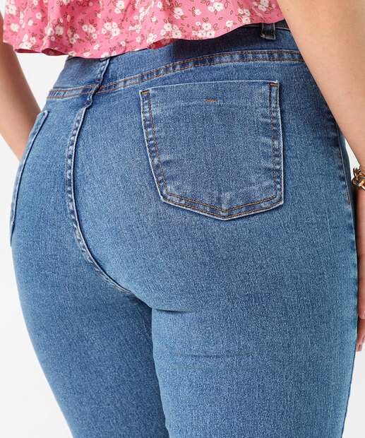 Calça Jeans Flare Feminina Fenda