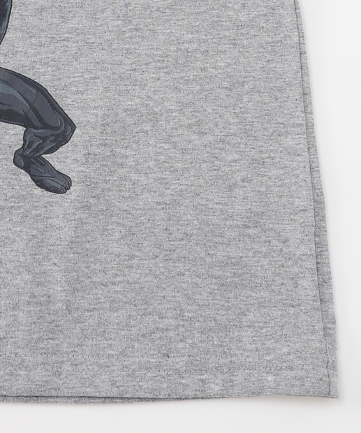 Camiseta Infantil Pantera Negra Marvel Tam 4 a 10 Cinza
