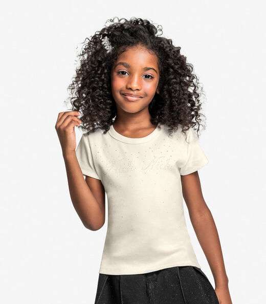 Blusa Infantil Em Ribana Trick Nick Bege