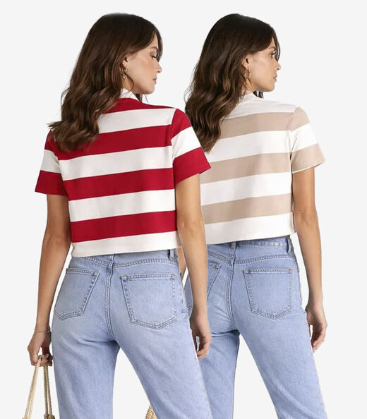 Kit 2 Blusas Femininas Estampadas Gola Alta Infinita Sortidas