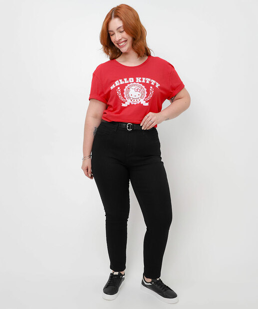 Image_Calça Plus Size Feminina Sarja Skinny Sawary Preto