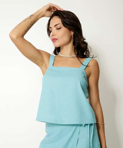 Blusa Regata Feminina Botões Alças Largas Marisa