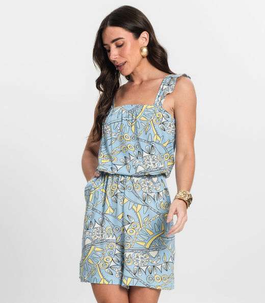 Macaquinho Feminino Curto Infinita Cor Azul