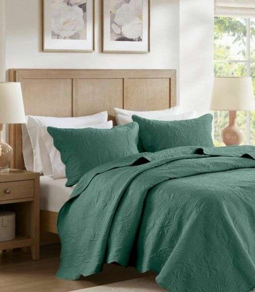 Jogo De Colcha Solteiro Milão 150 Fios Corttex Verde