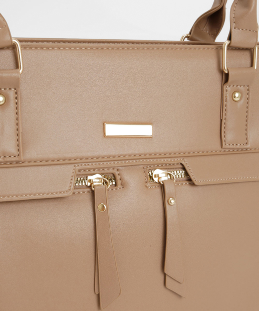Bolsa De Ombro Tote Feminina Marisa Bege