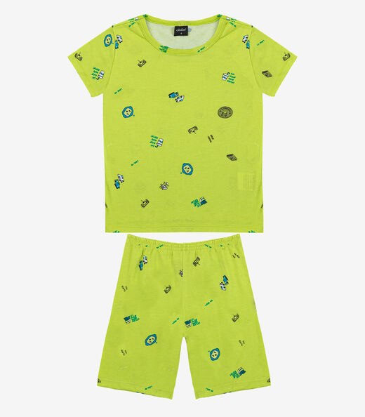 Pijama Infantil Camiseta e Bermuda Select Verde
