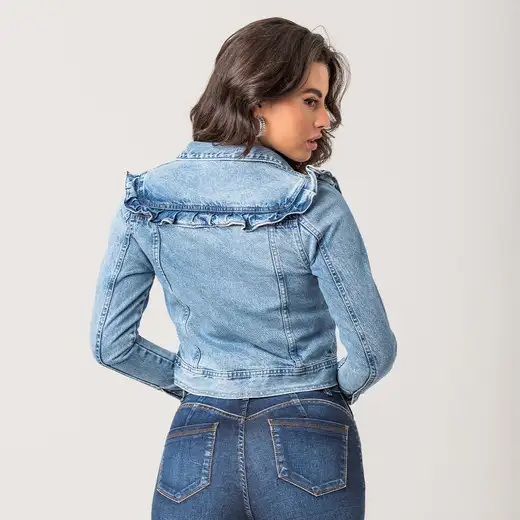 Jaqueta Jeans Babados Zune