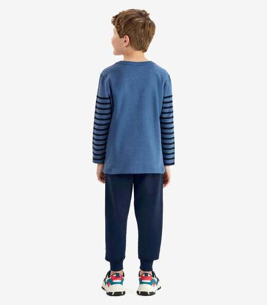 Conjunto Camiseta com Calça Malhão Fruit Rovi Kids Azul