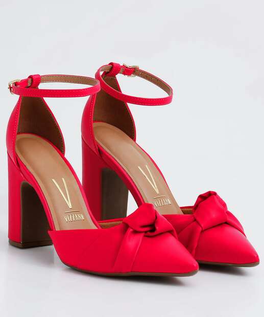 Scarpin Feminino Salto Grosso Nó Vizzano