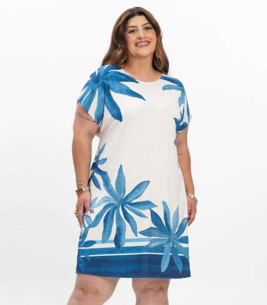 Image_Vestido Curto Feminino Plus Size Secret Glam Azul