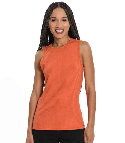 Regata Feminina Ribana Canelada Rovitex Laranja