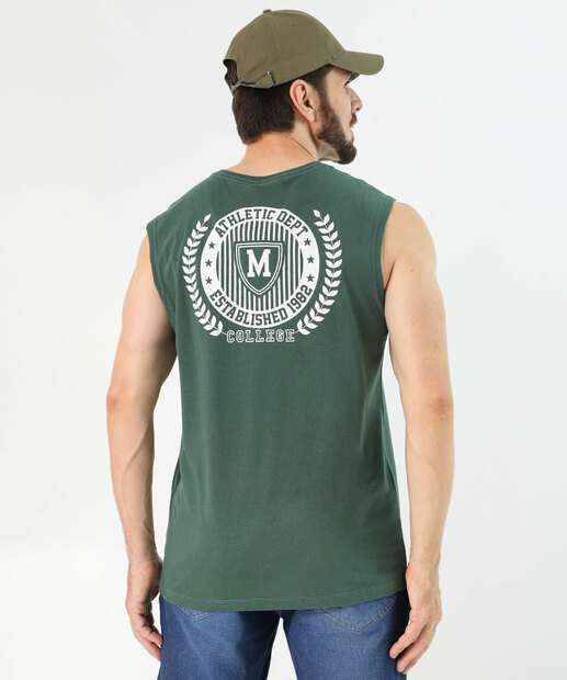 Regata Masculina Machão Estampada Marisa Off White