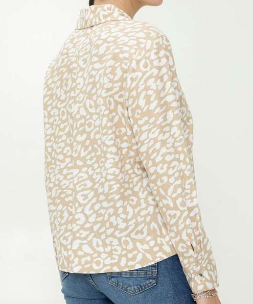 Camisa Feminina Shacket Estampa Animal Print Marisa